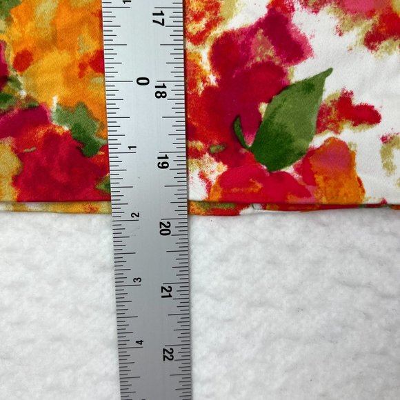 Forever 21 Flowered Pencil Mini Skirt Sz 2 Orange Yellow Green Pink Cotton Lined - Picture 4 of 8